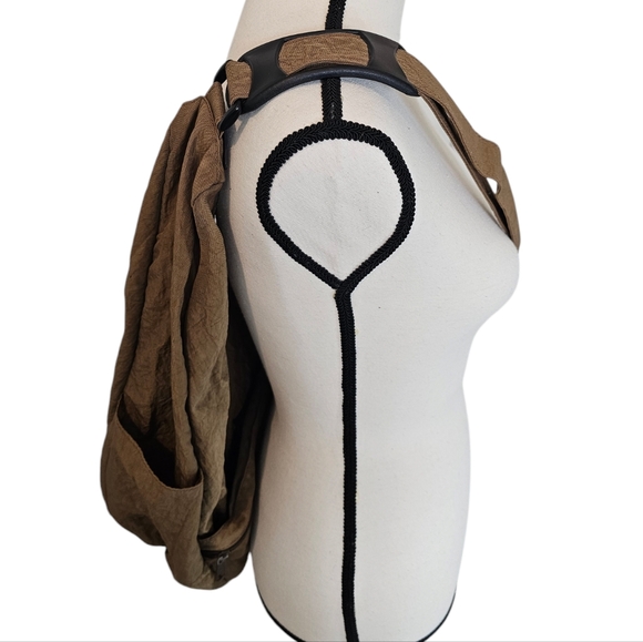 Vintage Ameribag Large Healthy Back Brown Poly Nylon Shoulder Bag Crossb… - Picture 5 of 13